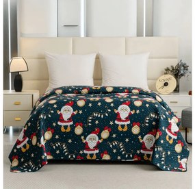 Prehoz na posteľ SANTA, modrý Rozmer: 200 x 220 cm