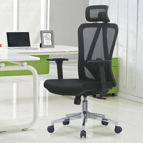 Kancelárska ergonomická stolička Neoseat BOROSI — sieť / látka, čierna, nosnosť 150 kg