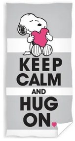 Carbotex Detská osuška 70 × 140 cm ‒ Snoopy Keep Calm and Hug On