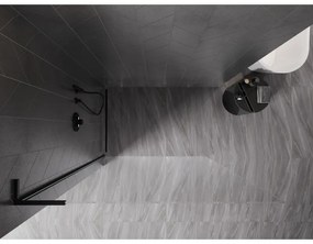 Mexen, Mexen Kioto-X L sprchová stena 110 x 200 cm, priehľadná 10 mm, čierna - 800-110-107-70-00-X