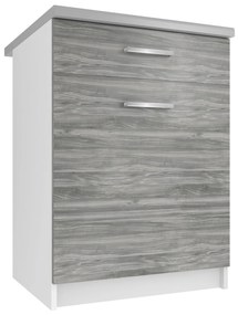 Kuchynská skrinka Belini spodná so zásuvkami 60 cm šedý antracit Glamour Wood s pracovnou doskou  TOR SDSZ1-60/0/WT/GW1/0/E