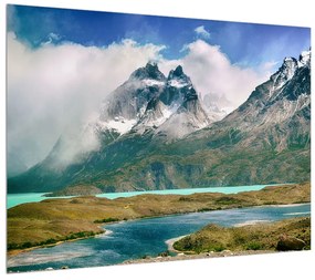 Obraz horskej krajiny s riekou (70x50 cm)