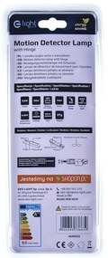 LED svietidlo do skrinky, 1x LED 0,5w 4000k, w, pohybový senzor + vešiak