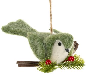 Vianočná ozdoba 415 vtáčik zelený (12 ks)