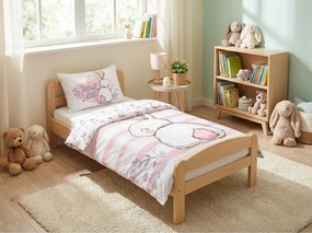 Bavlnené obliečky do postieľky BUNNY SWEET biele Rozmer obliečky: 40 x 60 cm | 100 x 135 cm