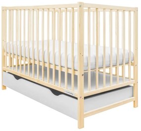 Detská postieľka so šuplíkom BASIC prírodná