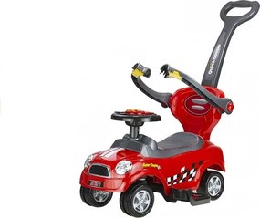 LEAN CARS Detské odrážadlo kupé s vodiacou rúčkou červené