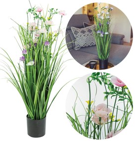 Vergionic 7050 Umelé lúčne kvety v kvetináči, 65 cm