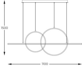 Zuma Line MD7358-2A-3GT - LED Luster na lanku CHOLET LED/34W/230V zlatá