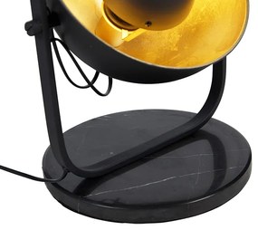 Priemyselná stojaca lampa čierna so zlatom 3-svetlo - Magnax