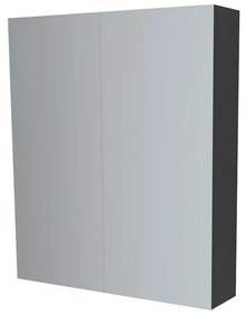 Mereo, Mereo Kúpeľňová zrkadlová skrinka 80 cm, galerka, 2 x dvierka, Multidecor, Čierna Supermat, MER-CN798G82CIPM