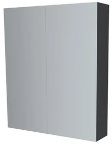 Mereo, Mereo Kúpeľňová zrkadlová skrinka 80 cm, galerka, 2 x dvierka, Multidecor, Čierna Supermat, MER-CN798G82CIPM