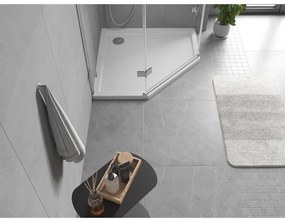 Mexen Flow Slim, päťuholníková úzka sprchová vanička 100 x 100 cm, biela lesklá, 46P101010