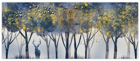 Obraz jeleňa v lese (120x50 cm)