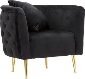 Čierne zamatové kreslo Bucarest – Mauro Ferretti