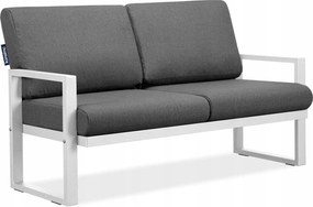 Záhradná 2-miestna záhradná lavička na terasu biela šedá Konsimo Frena
