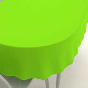Biante Dekoračný oválny obrus Rongo RG-041 Žiarivý zelený 120x140 cm