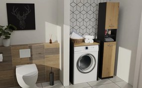 Kúpeľňová skrinka nad práčku POLA antracit/dub artisan