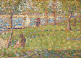Sklenený obraz - Georges Seurat, Study for "La Grande Jatte", reprodukcia (70x50 cm)