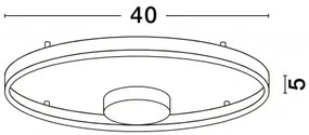 LED stmievateľné biele dizajnové stropné svietidlo Hedra 40