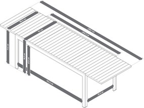 Rozťahovací hliníkový záhradný stôl »Liska«, cca 200 ‒ 300 cm