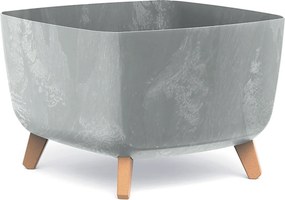 Plastový kvetináč na nožičkách DGQL400E 39 cm - sivý betón