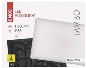 EMOS LED reflektor TAMBO, 20W, 1600lm, 4000K