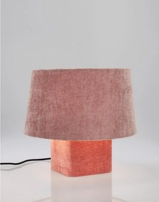 Ružová kovová stolová lampa s textilným tienidlom (výška 35 cm) Demra – Bizzotto