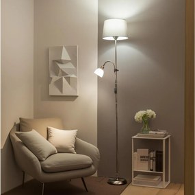 Brilagi - Stojacia lampa CERIA 1xE27/100W/230V + 1xE14/25W matný chróm/sivá
