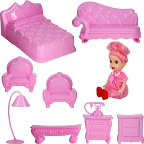 IKO Plastový domček pre bábiky – s bábikou a nábytkom