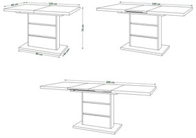 Rozkladací jedálenský stôl PAOLO dub craft/čierna