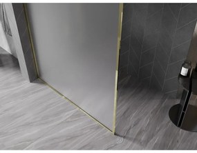 Mexen, Mexen Kioto-XF sprchová stena s rámom 100 x 202 cm, matná 10 mm, zlatá - 800-100-104-50-30-X