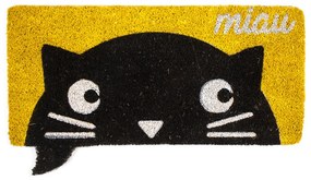 Trade Concept Kokosová rohožka Miau žltá, 32 x 68 cm