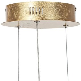 Závesná kovová LED lampa zlatá TUMEN Beliani