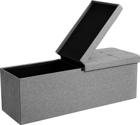 Taburetka 120 L, lavica s úložným priestorom, nosnosť 300 kg, svetlosivá