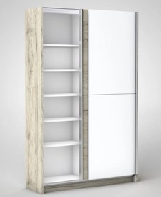 Šatníková skriňa Heimo, 125 cm, dub san remo/biela