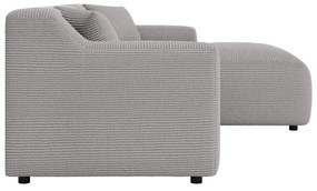 Svetlosivá menčestrová rohová pohovka (pravý roh/s leňoškou) Martin – Ropez