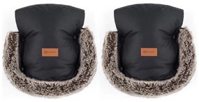 PETITE&amp;MARS - Rukávniky na kočík FURRY Forever Black