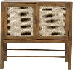 Drevená komoda Nipas s bambusovým výpletom - 88 * 40 * 84cm