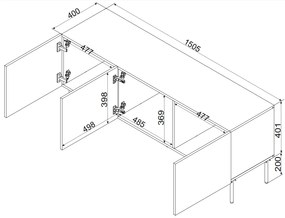 Cama Béžový TV stolík Isla 150
