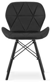 Set troch jedálenských stoličiek LAGO ekokoža čierne (čierne nohy) (3ks)