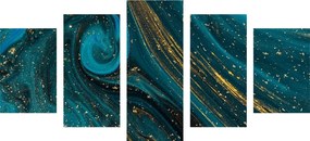 5-dielny obraz smaragdová abstrakcia Varianta: 100x50