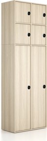 Nadstavba pre skrine FRAME, 4x dvere, 872 x 450 x 854 mm, RFID zámok, dub prírodný