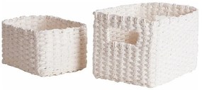 Set pletených košíkov Compactor Lisou, 2 ks, biela