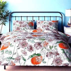 Bavlnené obliečky Homa TORRY ART ORANGE 3-dielna sada 140x200 cm