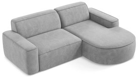 Svetlosivá ženilková rohová pohovka (pravý roh/s leňoškou) Omao – Makamii