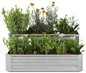 High Grow vyvýšený záhon, 2 úrovne, odolný voči poveternostným vplyvom, odolný voči korózii, robustný, 405 L