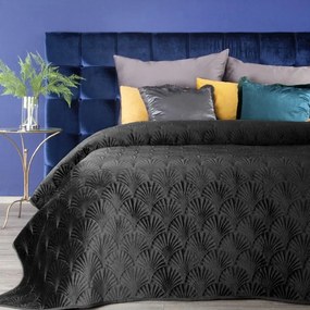 Luxusný čierny zamatový prehoz na manželskú posteľ
