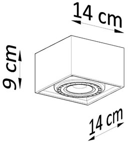 Stropné svietidlo Quatro, 1x betónové tienidlo