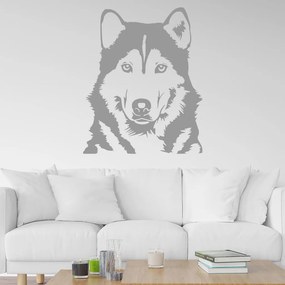 Veselá Stena Samolepka Husky Farba: šedá, Veľkosť: 100 x 81 cm